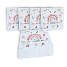 40 قطعة من مناديل الورق بشعار "أخيرًا المدرسة" مناسب لموسم العودة للمدارس، حفلة التخرج، وليمة الفندق، حفلة الشاي، حفلة الربيع، لوازم الزفاف