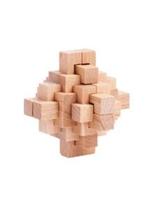 1 件木制玩具孔明锁鲁班锁成人减压烧脑动脑全智力开发解谜游戏,办公桌面玩具,金属拼图,智商拼图,锁拼图,拼图,木制拼图,木制玩具 - 彩色 - 查看 7