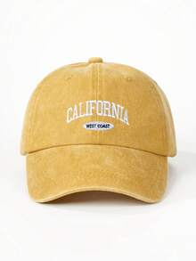 1 件刺绣“加州甜蜜海岸”水洗棒球帽，可调节户外防晒休闲帽，适合春季、秋季、旅行、海滩、男孩、Y2K 风格