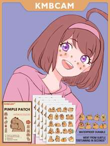 1000Pcs Cute Pimple Patches, Capybara-ShapedFacial Cover Fragrance-Free, Paraben-Unisex Adult, All Skin Types Compatible, No Fragrance, No Components Included - Multicolor - View 6