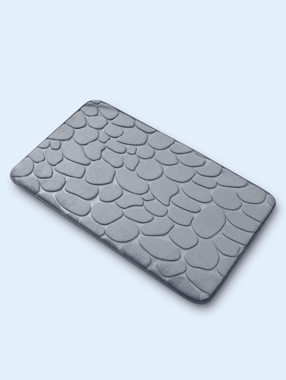 Alfombra de piso con estampado de piedra de terciopelo de coral, con capa de espuma de memoria, antideslizante, súper absorbente, suave y amigable con la piel, lavable a máquina, fácil de limpiar, disponible en 4 colores, ideal para baño / cocina / sala de estar, diseño de esponja espesada para mayor comodidad y secado rápido, felpudo para exteriores, decoración de baño, alfombra de verano, accesorios de baño
