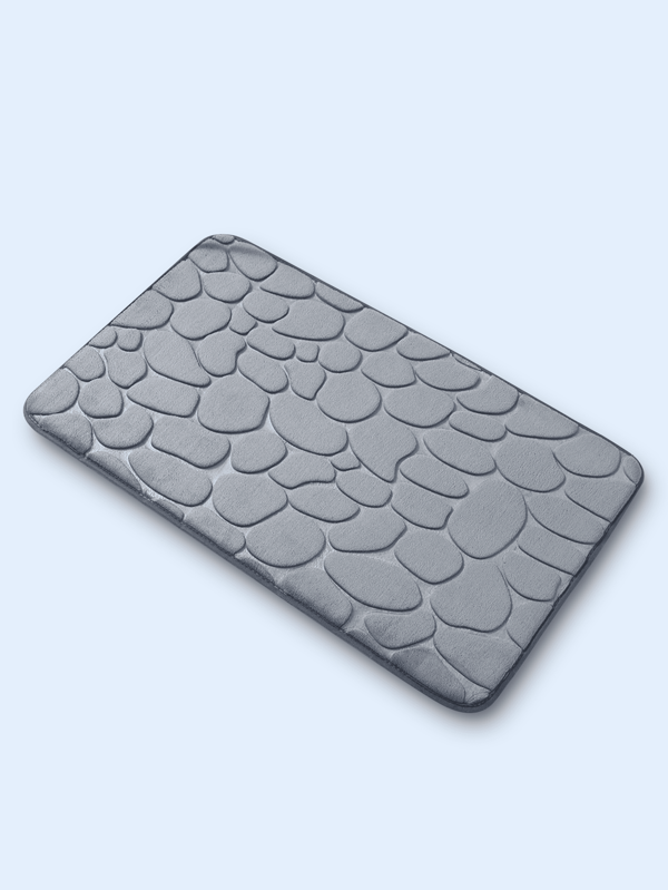 Coral Velvet Stone Embossed Floor Mat With Memory Foam Layer, Non-Slip, Super Absorbent, Soft And Skin-Friendly, Machine Washable, Easy To Clean, 4 Colors Available, Ideal For Bathroom/Kitchen/Living Room, Thickened Sponge Design For Added Comfort And Quick Drying Outdoor Rug Door Mat Bathroom Decor Summer Carpet Bathroom Accessories