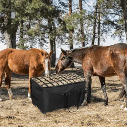 1pc Foldable Large Capacity Polyester Dry Grass Bag, Portable Hay Bag For Feeding Horses, Livestock Feed Bag