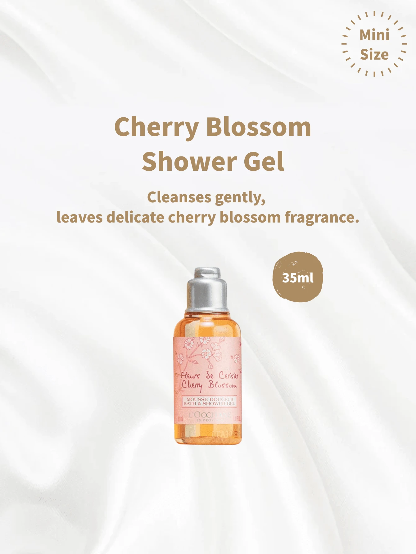 35ml Miniature Sakura Scented Shower Gel By L'Occitane - Baby Pink - View 1