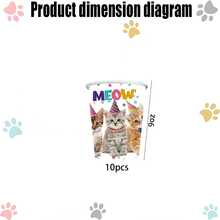 Conjunto de vajilla desechable para fiesta de cumpleaños de perro y gato de 10 piezas/20 piezas, juego de vajilla desechable con temática animal que incluye platos, servilletas, tenedores, apto para fiestas de cumpleaños, picnics al aire libre, reuniones familiares - Multicolor - Ver 15