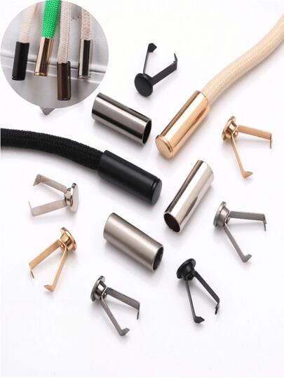 DIY Bag Accessories, Metal Rope Lock End Cap - Multifunctional Spring Stop Buckle For Bags, Jackets, Puffer Jackets, Sweaters, Pants And Hats - Easy To Use, Durable - Available In Multiple Colors (Black, Gold, Dark Gray, Silver)Metal Bell Rope Buckle Round Straight Buckle Decorative Buckle Sweater Pants Hanger Hat Rope Drawstring Clip Buckle.