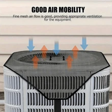 Premium Outdoor Air Conditioner Cover - Super Durable, Water Resistant, Windproof - Dust & Cold Air Barrier With Breathable PVC Mesh Ventilation