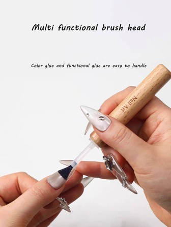 Nail Polish Glue Brush, Round Head Nail Brush, Replacement Nail Art Brush, Liquid Applicator, Nail Care Tools, Nail Care Replacement Brush, Double Headed Multi-Functional Convenient Nail Care Professional Brush Set, Removable And Non Deformable Special Tools