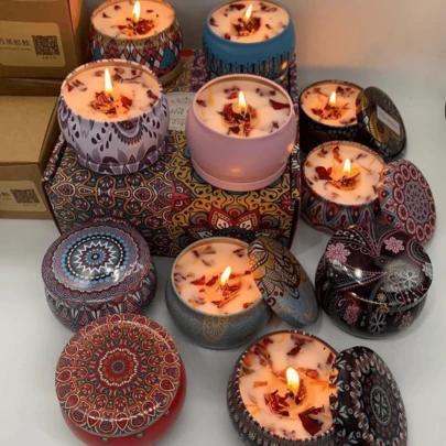 Regalo de Navidad, Velas de tarro de aromaterapia de colores, el mejor regalo para el mejor amigo, mujeres, madre, novia, esposa, padres, hijas e hijos, velas de cera de soja para decoración del hogar y la habitación, vela decorativa para regalo de cumpleaños, regalo del Día de la Madre, regalo del Día de San Valentín