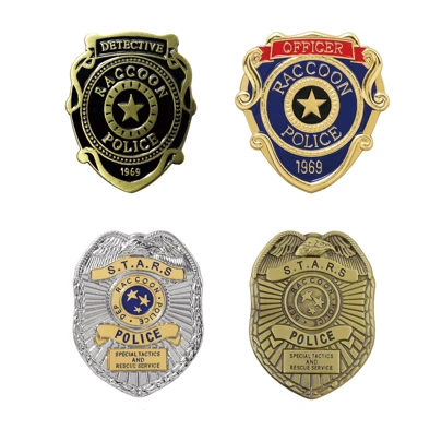 1pc Biohazard Raccoon City Vintage Bronze Metal Badge, Leon City Map Police Department Detective Brooch Badge, STARS Role-Play Toy Model Gift Fan Collectible Backpack Accessory School