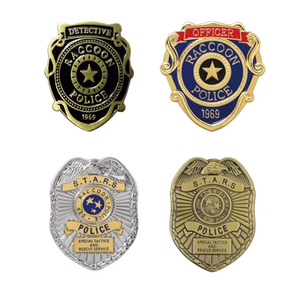 1pc Biohazard Raccoon City Vintage Bronze Metal Badge, Leon City Map Police Department Detective Brooch Badge, STARS Role-Play Toy Model Gift Fan Collectible Backpack Accessory School