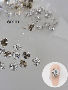 10-30颗3D立体叠层美甲水钻，超闪亮尖头水晶美甲饰品，美甲沙龙及DIY美甲爱好者必备的潮流闪亮美甲宝石 - 彩色 - 查看 3