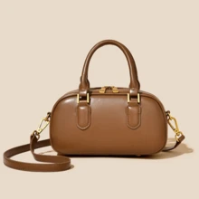 Handbag Fashion Simple Bowling Bag Hundreds Of Women's Shoulder Bags Hundreds Of Crossbody Bags - Brown - View 3