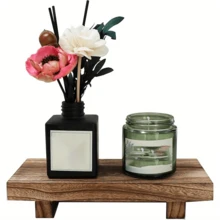 Rustic Wood Bathroom Shelving Unit, Solid Wood Tray Storage Rack, Freestanding Wooden Organizer, No Gold Pipe, Suitable For Home Decor, Farmhouse Decor, Bathroom Accessory, Bathroom Decoration, Suitable For 4 Seasons