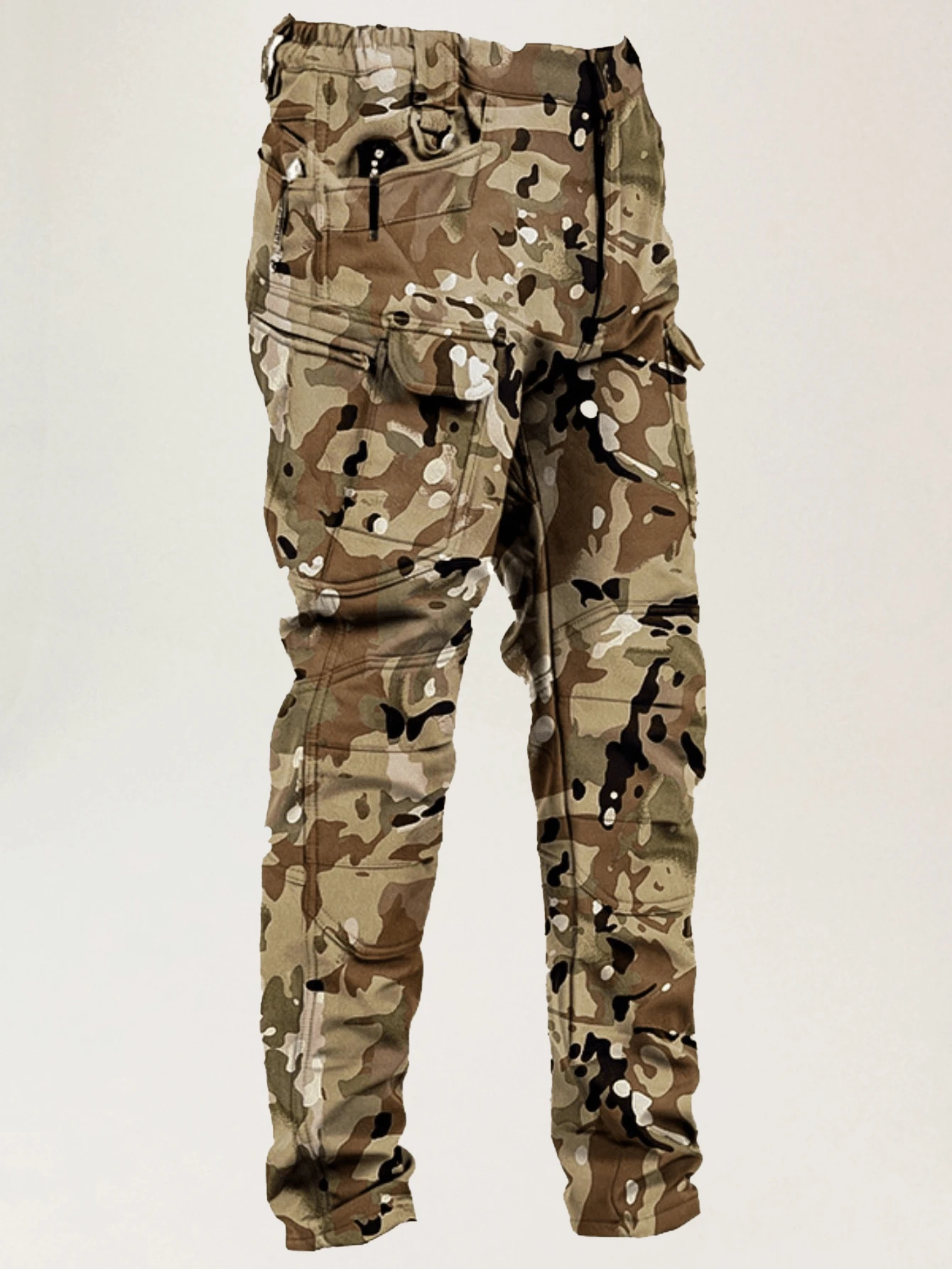 Men's Winter Soft Shell Fleece - Lined Charging Pants - Windproof, Waterproof & Thickened For Outdoor & Mountaineering - 08 - View 1