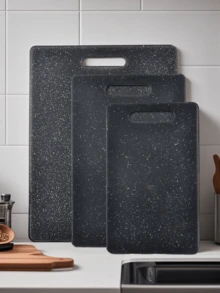 1/3pcs Marble-Patterned Chopping Board Set, Kitchen Food Prep Board, Cooked/Uncooked Separation, Household Fruit Cutting Board, Children's Food Prep Board