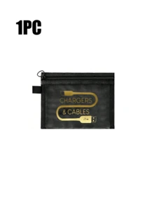 Mesh Cosmetic Bag With Data Cable Pattern, Red Air Cushion Storage Portable Storage Bag, Makeup Bag, Skincare Bag, Travel Essentials, Dormitory Supplies, Wedding Bride Gifts, Mother Gifts, Birthday Gifts, Gifts For Friends And Teachers, Bathroom Storage, Jewelry Storage, Lip Oil And Cosmetics Storage Bag