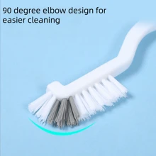 Kitchen Universal Cleaning Brush! Double Design With Right Angle And Elbow, Easily Handle Stubborn Stains On Wall Breaking Machines, Crabs, And Cup Bottoms!