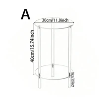 1 套亚克力圆形边桌，2 层透明小边桌，床头柜适用于小空间、客厅、卧室，易于组装和拆卸 - 彩色 - 查看 6