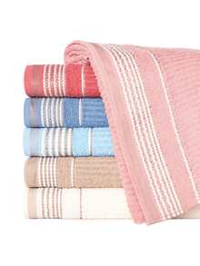 Kit/Set Of 3 Denver Ribbed Bath Towels 140cm X 75cm 100% Cotton - 3 什錦16 - 查看 2
