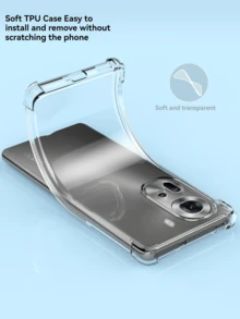透明四角防摔外壳，适用于 OPPO 和 OnePlus 智能手机系列，手机壳，手机保护套，手机壳，手机套，防摔手机壳，透明手机壳，简约手机壳，纯色手机壳，透明手机壳，TPU 防摔手机壳（军用级防摔）防水防震防刮