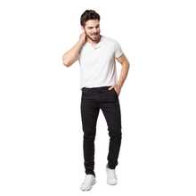 Calça esporte Fino Masculina Social Elegante Bolso faca Embutido  Todos    Skinny    Botão  Zíper - Preto - Visão 7