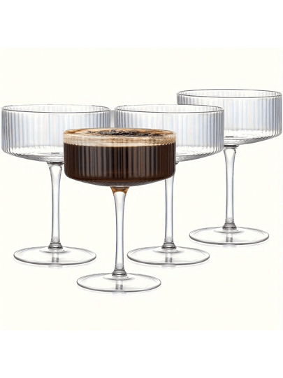 4 pezzi Bicchieri da cocktail vintage da 10 once soffiati a mano di Montex, coppa per martini, caffè martini, champagne, martini, cosmopolita