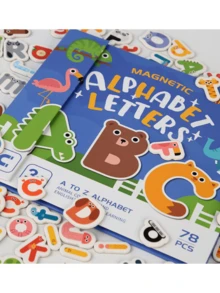 磁性字母拼图书：适合学龄前儿童的彩色字母学习套装，适合3-5岁儿童的冰箱贴