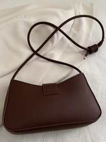 Stylish French Simple And Elegant One-Shoulder Underarm Bag Commuter Commuter Everything With Metal Decorative Buckle Design Spring Underarm Baguette Bag
