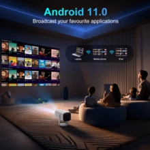 4K迷你投影仪，PVC材质便携式投影仪，支持270°旋转和自动梯形校正，原生1080P分辨率，22000流明，家用智能影院投影仪。TOPTRO WiFi 6蓝牙短焦户外投影仪，兼容iOS/安卓设备，内置扬声器，适用于弱光环境，搭配外接扬声器效果更佳！美规插头 - 白色 - 查看 2