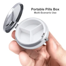 1 Pill Box With Customizable Text, 3 Compartment Small Pill Box, Suitable For Wallet, Cute Mini Medicine Storage Box Travel Pill Box, Portable Pill Container And Medicine Vitamin Storage Box, You Can Also Use It To Store Other Small Items.