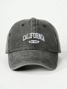 1 件刺绣“加州甜蜜海岸”水洗棒球帽，可调节户外防晒休闲帽，适合春季、秋季、旅行、海滩、男孩、Y2K 风格