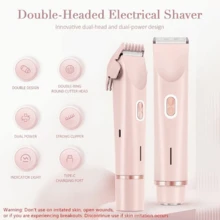 Two-In-One Electric Shaver For Women -Wet And Dry Hair Remover, Suitable For Face,Eyebrows, Legs And Armpits -Portablebikini Trimmer, Dual-Head Design,Rechargeable USB Charging, Stainless Steelblade, Gentle And Effective Shaving