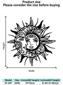 1pc Metal Sun And Moon Themed Wall Art Decor, Iron Crafted Home, Restaurant Decoration, Perfect Accent For Christmas, Personalized Farmhouse, Patio, Porch, Unique Gift Idea For Him/Her, Boyfriend/Girlfriend, Dad, Mom, Family, Friends, Valentine's Day, Children's Day, Father's Day, Graduation, Wedding, Housewarming, Living Room, Bedroom, Office, Family Dinner Gifts Birthday