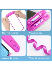 Set de 2 fundas impermeables y luminosas con pantalla táctil, adecuadas para nadar, la playa, bucear, fotografía, rafting, estuche impermeable y transparente para teléfono - Multicolor - Ver 11