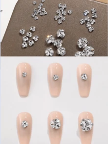 10-30颗3D立体叠层美甲水钻，超闪亮尖头水晶美甲饰品，美甲沙龙及DIY美甲爱好者必备的潮流闪亮美甲宝石 - 彩色 - 查看 5