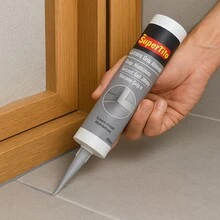 Silicona Gris Aluminio 290ml|Sellador resistente al agua, al moho y a altas temperaturas|Ideal para cerámica, metal, vidrio, juntas de ventanas y trabajos de reparación en cocina y baño - Gris - Ver 2