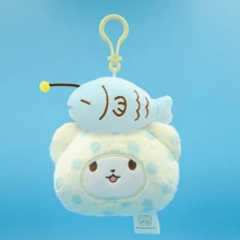 Sanrio Authentic Sanrio Characters Doll(Kitty 50th Anniversary Edition), Keychain Kitty, Kuromi,Marumofubiyori, Hangyodon,Cute Labu Anime Plush Charm, Easter,Mother's Day And Other Holiday Gifts,Bag & Backpack Car Key Ring For Women,Sanrio Peripherals