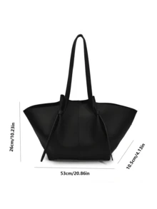 大容量手提包，压纹皮革外观，简约设计，通勤和工作两用，带小袋的2件套 新款时尚手提包，大容量，简约纯色设计，优雅，妈妈的单肩包/手提包 高端腋下手提包，大容量购物篮包 - 彩色 - 查看 5