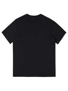 Chemise en coton à imprimé graphique pour hommes, col rond, manches courtes, style de rue, vêtements de sport décontractés confortables et légers de couleur beige, design noir et blanc, tenue décontractée, vêtements doux pour la peau - Noir - Voir 2