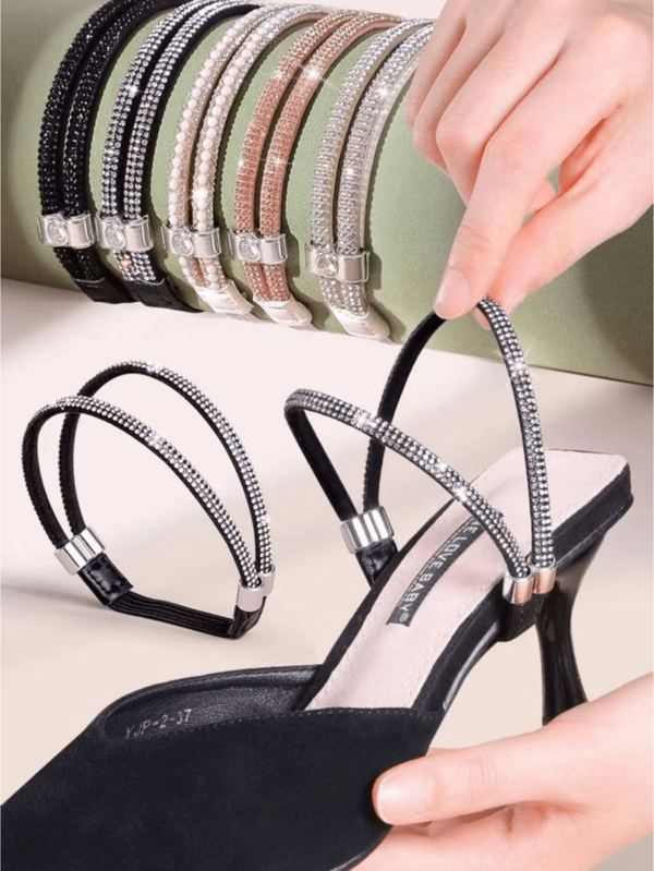 2 Stücke elegante Satin-Schnürsenkel, Schlupf-Design für High Heels und Sandalen, Dekorationsschnürsenkel, die ein Verrutschen verhindern, praktisch und einfach zu verwenden, Schulbedarf