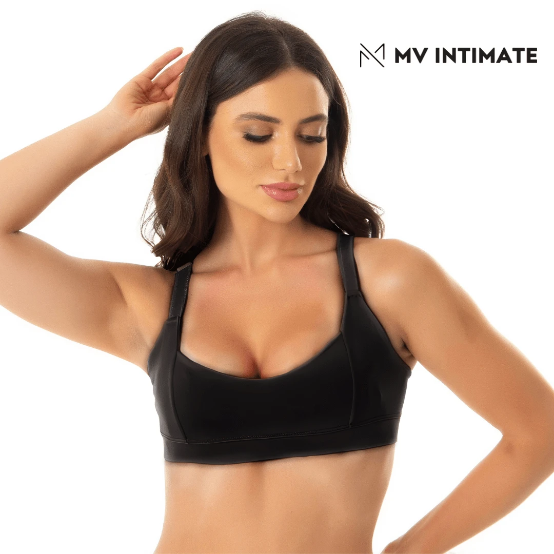 Reinforced Bra Top Wide Straps Double Microfiber Fabric Casual-Sporty Casual-Comfortable Polyester Comfortable