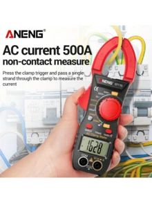 1 Juego de Kit de Amperímetro de Pinza Multímetro, Pinza Amperimétrica de 4000 Recuentos, Capacitor, NCV, Diodo, Resistor, Zumbador (Alta Corriente de 600A) Esencial para Electricistas, Regalo Adecuado para Hombres en el Día del Padre y el Día de San Valentín - Multicolor - Ver 7