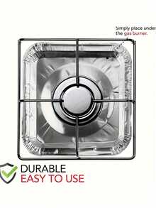 10pcs/20pcs Gas Stove Protector Cover, Heat Resistant, Waterproof, Anti-Splash Aluminum Foil Stove Liner Sticker Pad - Silver - View 6