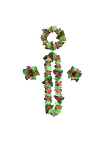 4pcs,Hawaiian Garland Flower Set - Artisan, Colorful Garland Necklace, Headband, Bracelet, Suitable For Festival Events, Parties And Performances, Festival Accessories | Vibrant Garland Set | Durable Artisan, Flower Decorations, Gift For Others Halloween - Multicolor - View 12