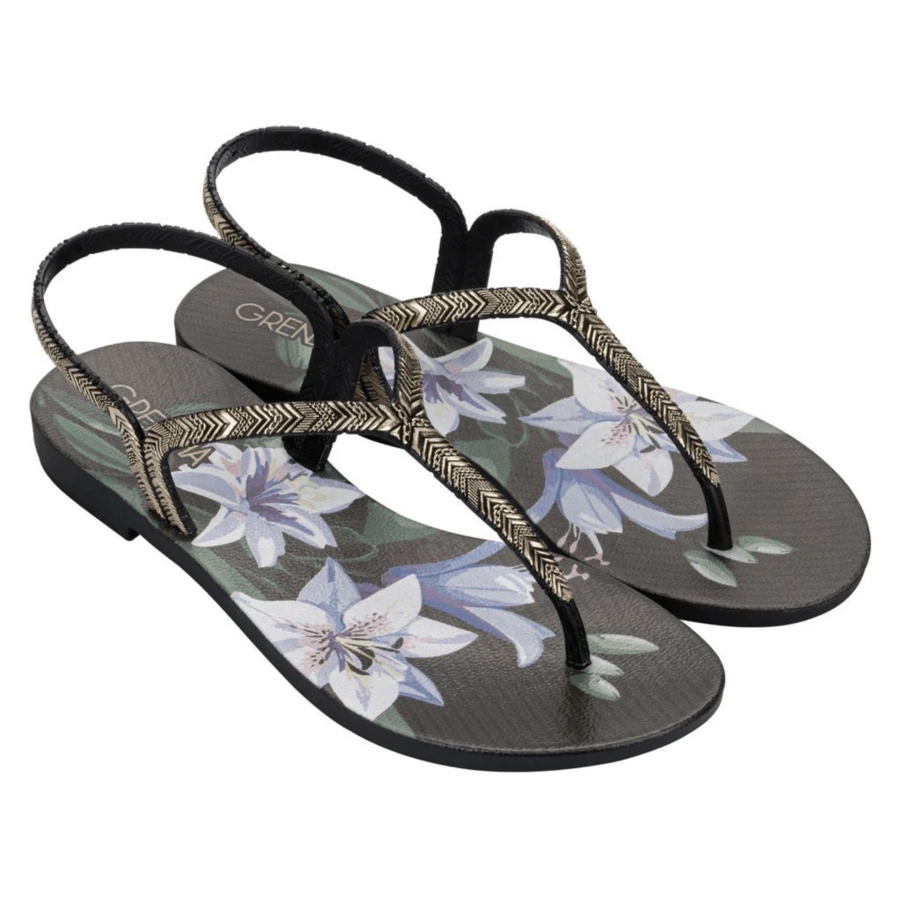 NEW GRENDHA FLAT SANDAL LOVE IN FLOWER COMFORTABLE ORIGINAL - 黑色的 - 查看 1