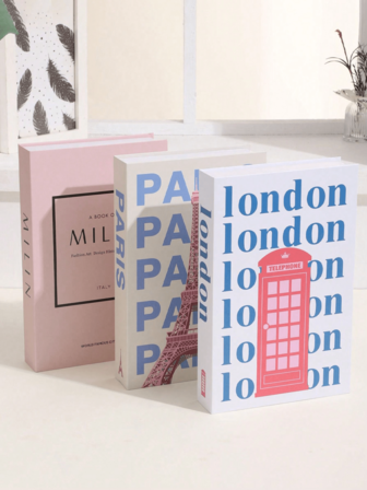 1 pièce/3 pièces Livres vintage factices, livres décoratifs, livres de décor pour café, bibliothèques d'hôtel, photographie, film/vidéo, convient pour différentes scènes (chambre, maison, chambre à coucher, salon, bureau, salle de bain, bureau, meuble TV, couloir, bibliothèque), convient pour les cadeaux de fête