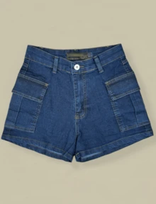 Women's Cargo Jean Shorts - Dark Wash - View 2