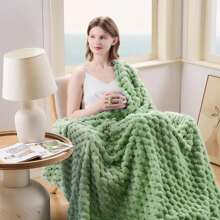 Sofa Wool Blanket - 3D Jacquard Decorative Throw Blanket, Soft & Cozy Fluffy Plush Blanket For Sofa And Bed, Perfect Gift For Valentine's Day, Suitable For All Season