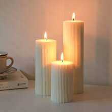 1pc, White Cylindrical Candle, Creative Design Ornament, Suitable For Home Decoration, Room Lighting, Wedding Candles, Etc., Atmosphere, Souvenirs, Holiday Gifts, Etc